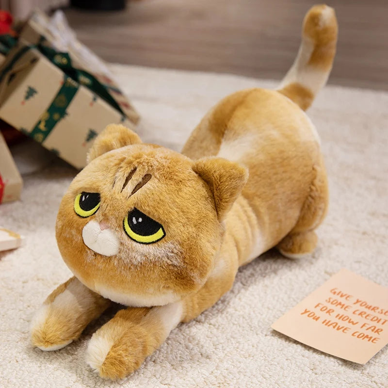 40/55/75CM Cartoon Lazy Cat Plush Toy Stuffed Soft Animal Pillow Lying Cat Pillow Sleeping Cushion Birthday Gift KAEMEX