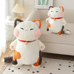 Japan Calling Bring Fortune Cat Plushie Stuffed Animals Flower Orange White Cats Throw Pillow Neck Bell Decor Necklace Toys KAEMEX