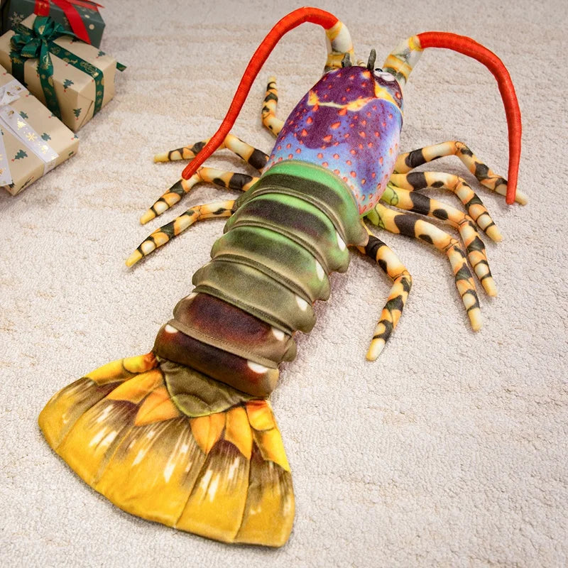 Lifelike Lobster Plush Toys Vivid Colorful Stuffed Lobster Throw Pillow Creative Home Decor Funny Christmas Gift KAEMEX