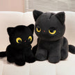 Black Cat Plush Pillow Soft Stuffed Sitting Cat Cushion Cute Cat Design Lovely Birthday Gift Idea for Cat Lovers KAEMEX