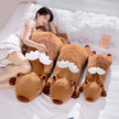 60cm-100cm Kawaii Cartoon Giant Strip Capybara Plush Doll Pillow Lying Brown Orange Wings Creative Capybara Plush Toy Home Decor KAEMEX