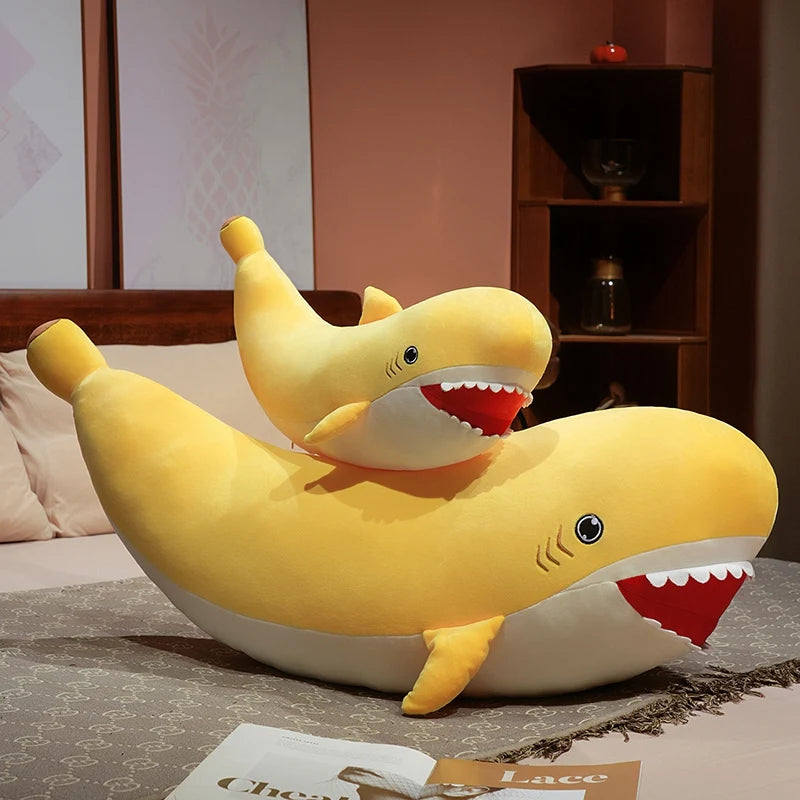 Creative Banana Shark Plush Toys Cotton Stuffed Cozy Shark Throw Pillow Back Cushion Lovely Room Decor KAEMEX