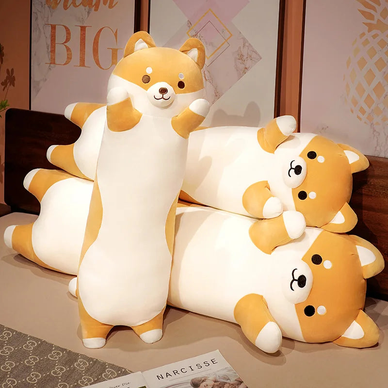 130cm Giant Long Shiba Inu Dog Plush Toy Throw Pillow Stuffed Soft Animal Corgi Chai Cushion Kawaii Birthday Valentine Present KAEMEX