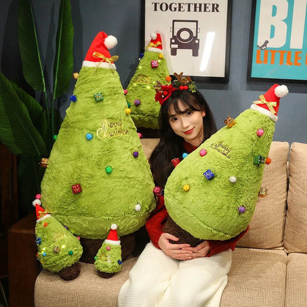 20-100CM Simulation Christmas Tree Plush Toys Cute Evergreen Plush Pillow Dolls Wishing Trees Stuffed Christmas Dress Up Gift KAEMEX