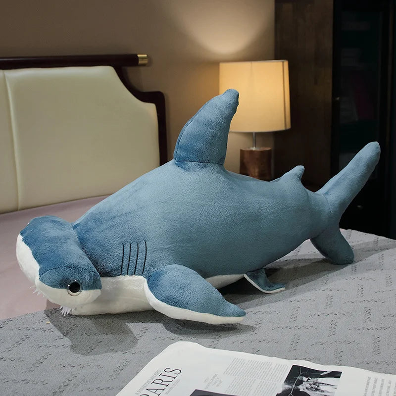 55-135cm Giant Size Whale Plush Toy Blue Sea Animals Stuffed Huggable Shark Soft Pillow Gift KAEMEX