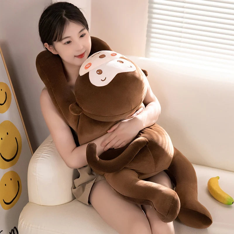 60/100CM Lying Monkey Plush Toy Kawaii Long Arm Banana Monkey Plush Filling Animal Gifts to Friends Creative Sofa Pillow KAEMEX
