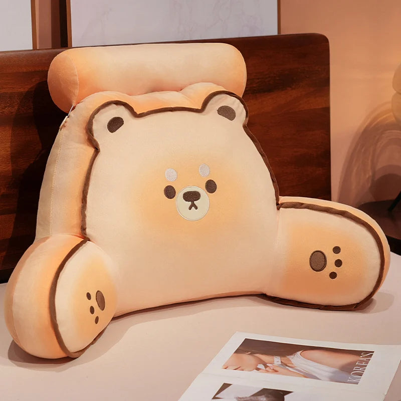 Cartoon bedside soft Animal Bread Cat Dog Backrest Sofa Cushion Plush Biscuit Bear Triangle Pillow On The Bed Gifts KAEMEX