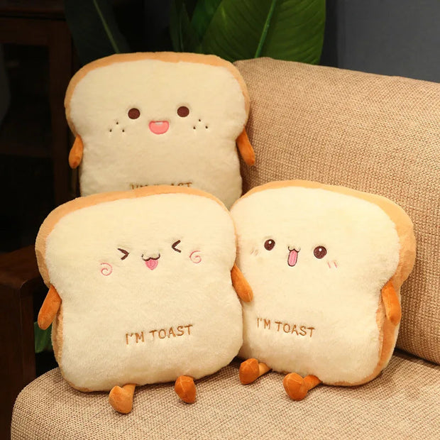Simulation Bread Toast Cushion Stuffed Sliced Bread Food Pillow Sofa Chair Decor Seat Cushion Cute Student  Kids Toy Chair Pad KAEMEX
