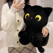 Black Cat Plush Pillow Soft Stuffed Sitting Cat Cushion Cute Cat Design Lovely Birthday Gift Idea for Cat Lovers KAEMEX