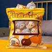 A Plushie Bag Pudding Stuffed Cat Paw Rabbit Toys Animals Bubble Tea Candy Bag for Christmas Birthday Gift KAEMEX