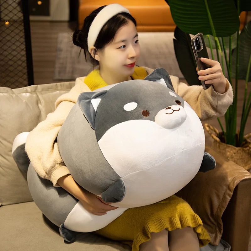 35-70cm Lovely Fat Shiba Inu & Corgi Dog Plush Toys Stuffed Soft Kawaii Animal Cartoon Pillow Dolls Gift KAEMEX