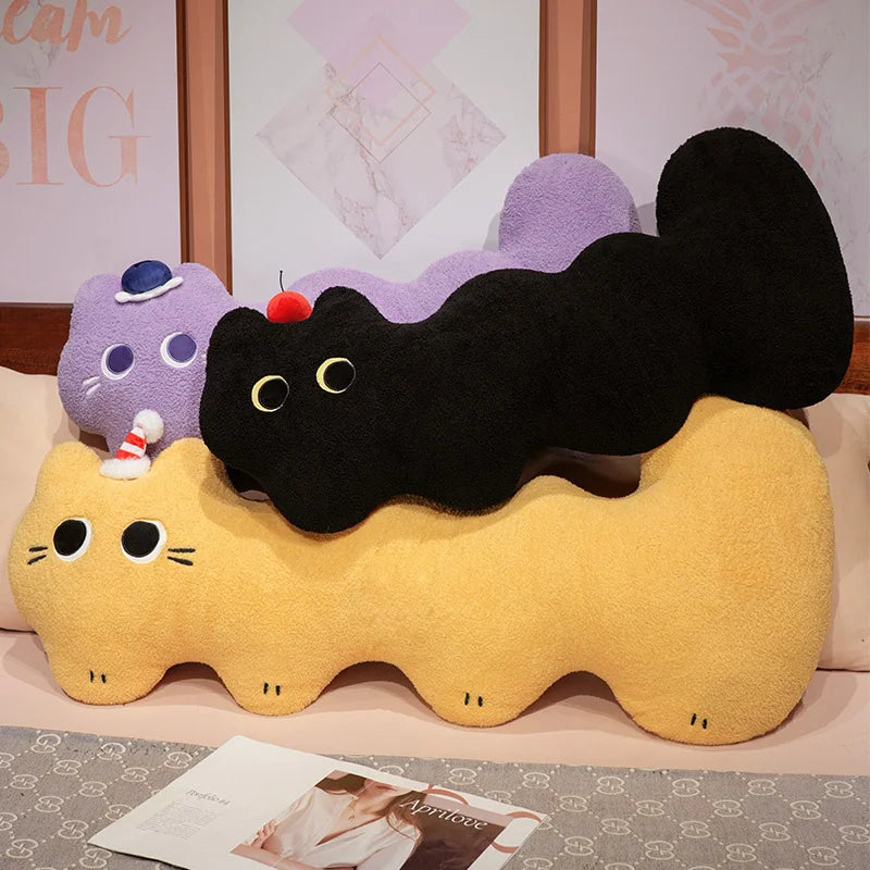 Cute Sleeping Plush Toy Cushion New Candy Color L-shaped Cat Long Pillow Bed Cushion KAEMEX