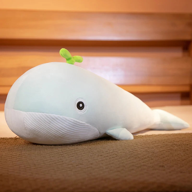 60~150cm Soft Stuffed Whale Toy Ocean Animal Underwater Giant Whale Plushie for Children Birthday Gift KAEMEX