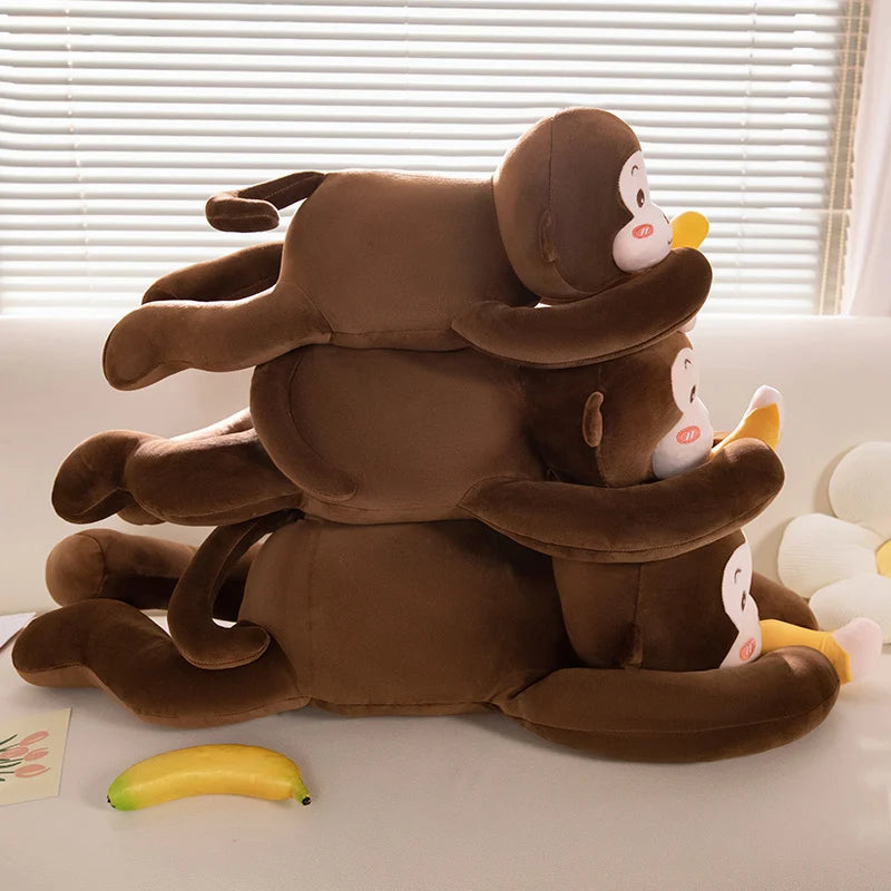 60/100CM Lying Monkey Plush Toy Kawaii Long Arm Banana Monkey Plush Filling Animal Gifts to Friends Creative Sofa Pillow KAEMEX