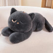 Black Cat Plush Pillow Soft Stuffed Lying Cat Cushion Cute Sleeping Cat Design Lovely Birthday Gift Idea for Cat Lovers KAEMEX