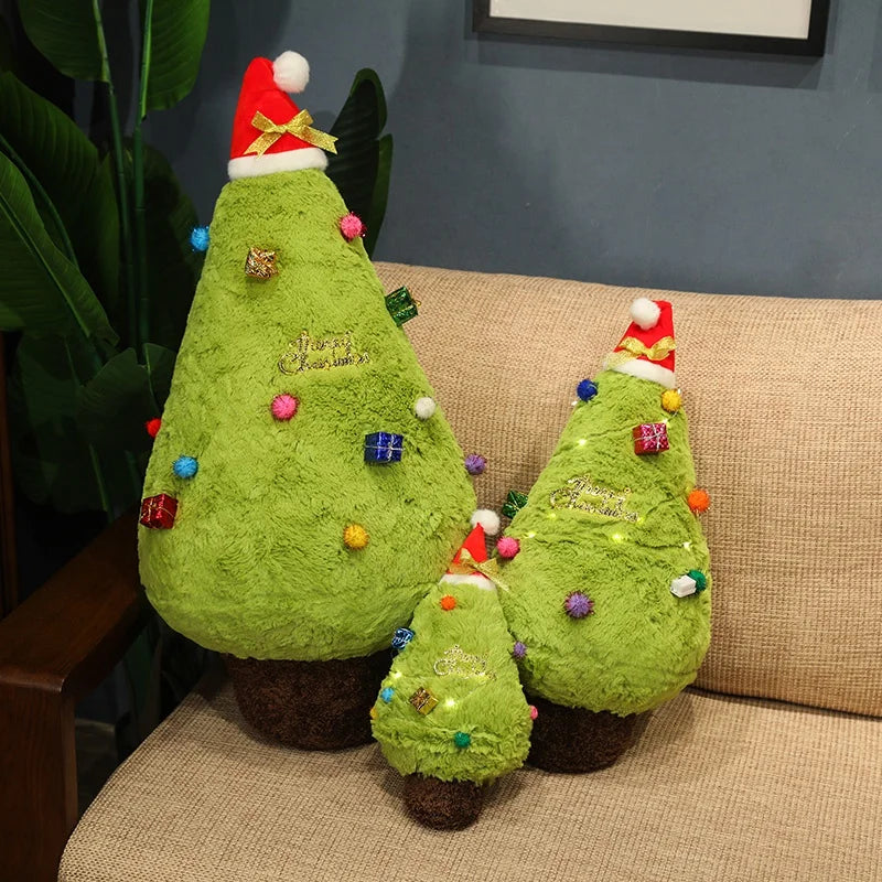 20-100CM Simulation Christmas Tree Plush Toys Cute Evergreen Plush Pillow Dolls Wishing Trees Stuffed Christmas Dress Up Gift KAEMEX