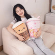 A Plushie Bag Pudding Stuffed Cat Paw Rabbit Toys Animals Bubble Tea Candy Bag for Christmas Birthday Gift KAEMEX