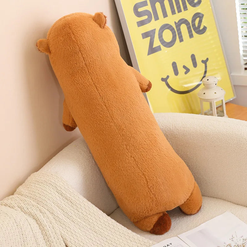 90-120cm Cartoon Capybara Stuffed Plush Toys Lovely Soft Long Capibara Sleeping Pillow Cushion Dolls Girl Birthday Gift KAEMEX