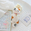 Japan Calling Bring Fortune Cat Plushie Stuffed Animals Flower Orange White Cats Throw Pillow Neck Bell Decor Necklace Toys KAEMEX