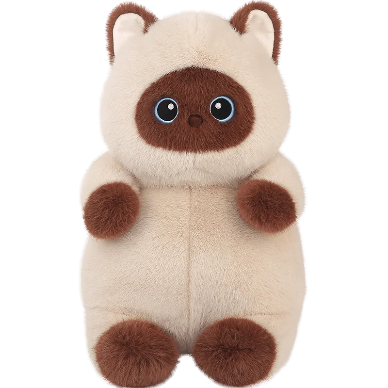 Cute Pet Cat Plush Toy Calico Cat Siamese Kitten Black Cat Stuffed Animal Companion Doll Birthday Gift KAEMEX