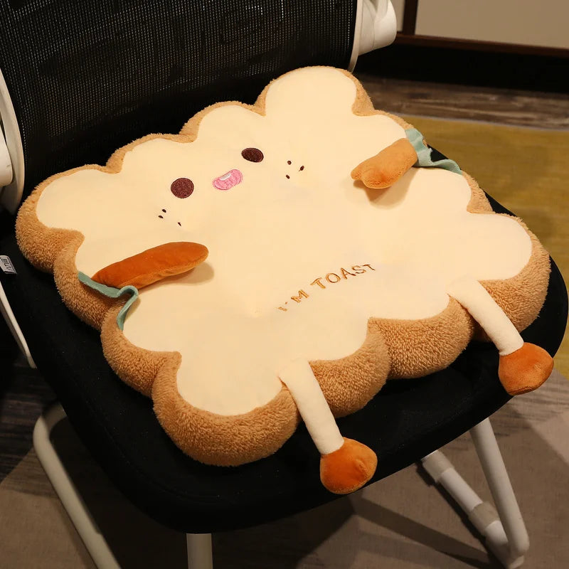Simulation Bread Toast Cushion Stuffed Sliced Bread Food Pillow Sofa Chair Decor Seat Cushion Cute Student  Kids Toy Chair Pad KAEMEX