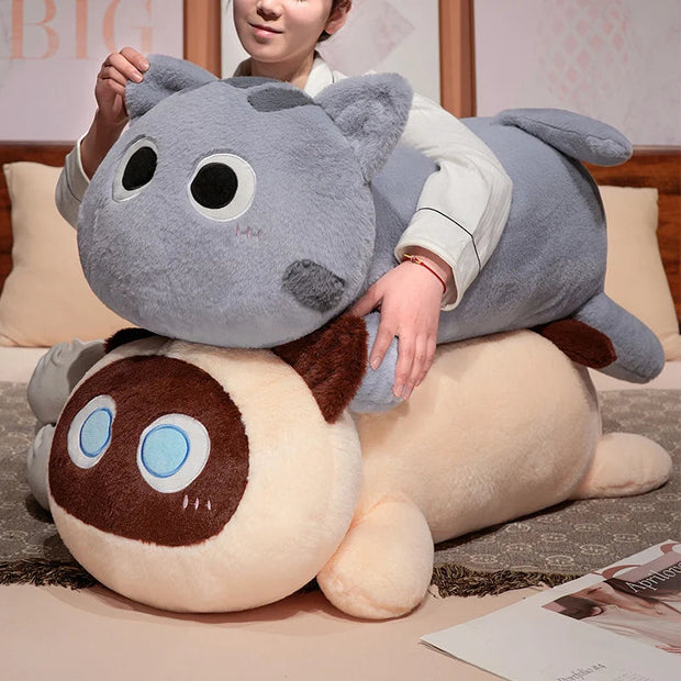 Kawaii Animal Lying Cat Plush Toys Chubby Creative Cats Dolls Cute Birthday Gifts Room Decoration KAEMEX
