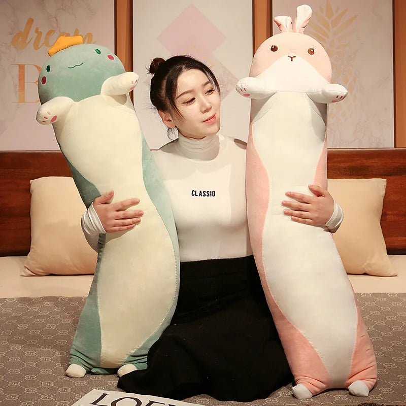 Cartoon Animal Dinosaur Cat Rabbit Husky Bread Plush Toys Stuffed Soft Long Sleep Pillow Doll Cushion Gift KAEMEX