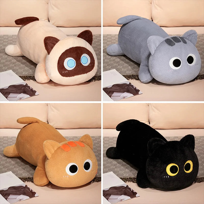 Kawaii Animal Lying Cat Plush Toys Chubby Creative Cats Dolls Cute Birthday Gifts Room Decoration KAEMEX