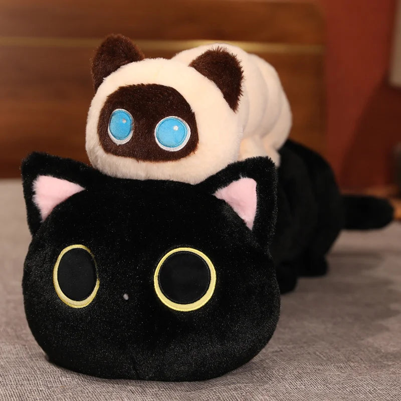Giant Cute Soft Cat Plush Sleep Long Pillow Cushion Kawaii Black Cat Soft Plush Toys Gift KAEMEX