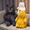 Fat Cat Plush Stuffed Animals Toy Lifelike Black Cat Toy for Boys and Girls Xmas Birthday Gift KAEMEX