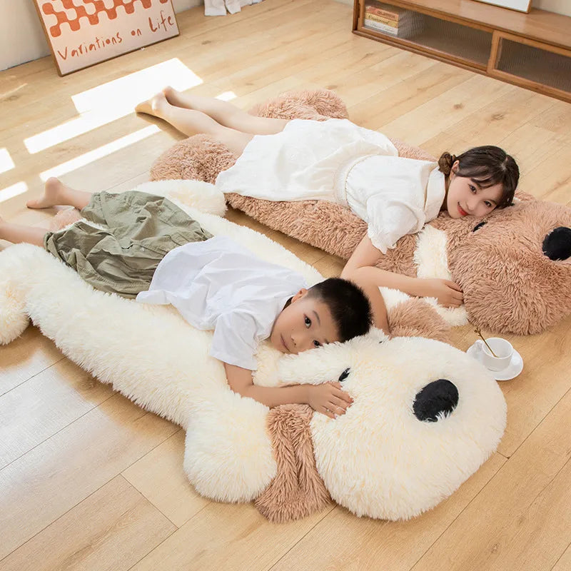 Giant Plush Dog Lying Toys Stuffed Soft Dog Plush Pillow for Kids Cartoon Animal Floor Seat Pillows Cushions For Girls Gift KAEMEX