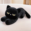 Black Cat Plush Pillow Soft Stuffed Lying Cat Cushion Cute Sleeping Cat Design Lovely Birthday Gift Idea for Cat Lovers KAEMEX