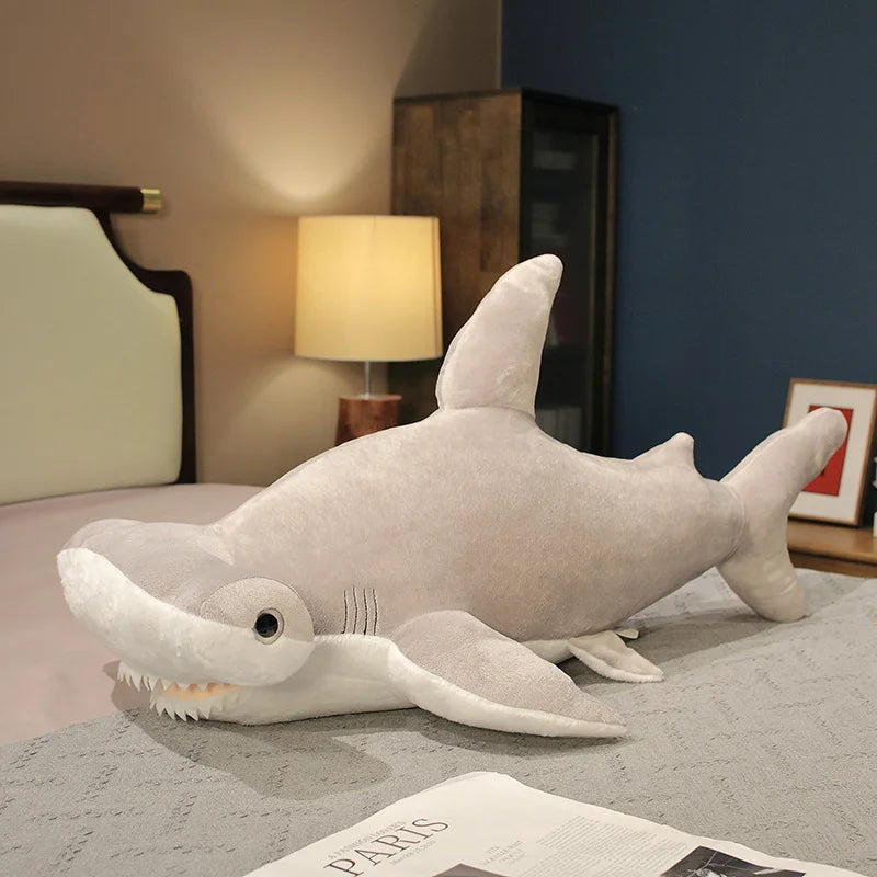55-135cm Giant Size Whale Plush Toy Blue Sea Animals Stuffed Huggable Shark Soft Pillow Gift KAEMEX