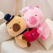A Couple Of Capybara Plush Toy Holding Heart Stuffed Capybara Pillows For Valentine Day Gifts KAEMEX