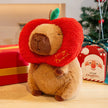 New Year Capybara With Red Hat Plush Doll Cute Capibara Anime Toy Kawaii Plushie Christmas Gift Soft Stuffed Animals KAEMEX