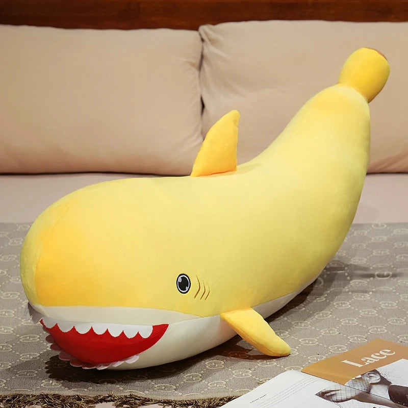 Creative Banana Shark Plush Toys Cotton Stuffed Cozy Shark Throw Pillow Back Cushion Lovely Room Decor KAEMEX
