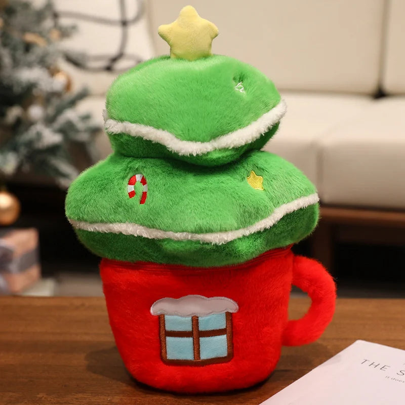 Creative Christmas Series Plush Doll Pillow Christmas Tree House Santa Plush Doll Soft Holiday 1Gift KAEMEX