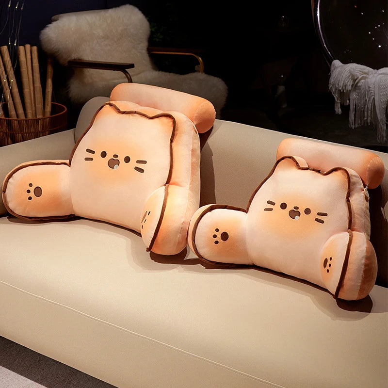 Cartoon bedside soft Animal Bread Cat Dog Backrest Sofa Cushion Plush Biscuit Bear Triangle Pillow On The Bed Gifts KAEMEX