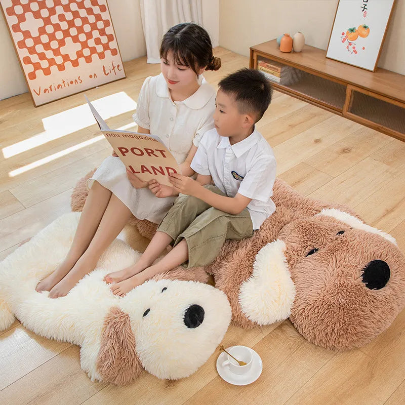 Giant Plush Dog Lying Toys Stuffed Soft Dog Plush Pillow for Kids Cartoon Animal Floor Seat Pillows Cushions For Girls Gift KAEMEX